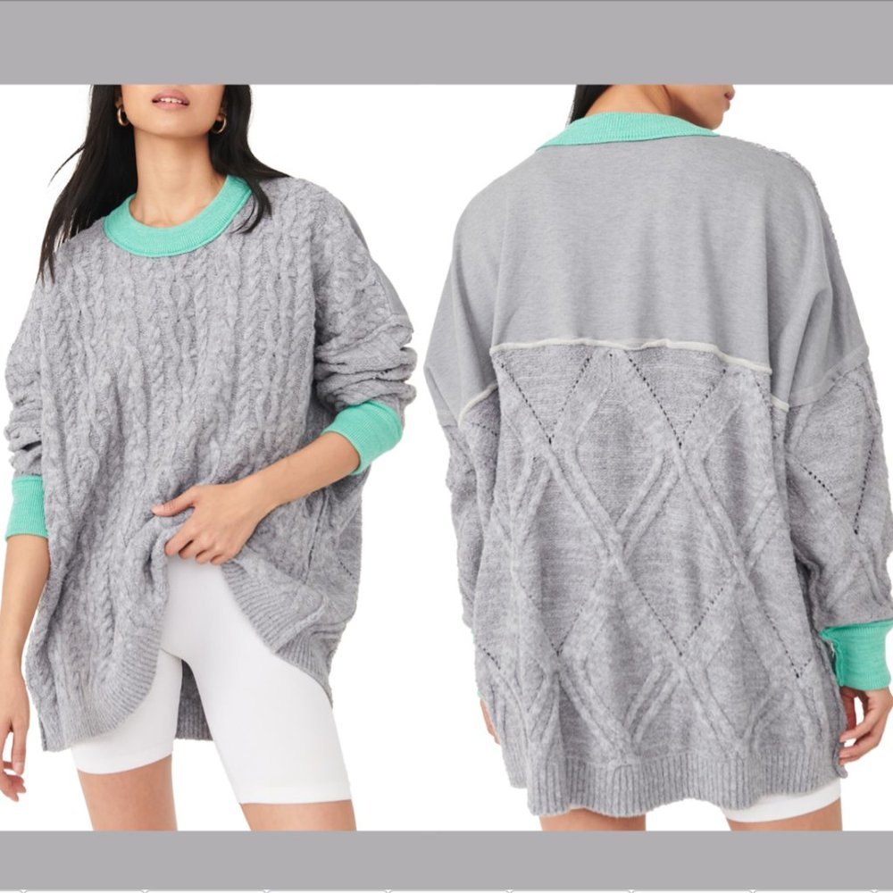NWT $168 Free People Olympia Oversized Colorblock Sweater [ SZ Small‎ ] #q228